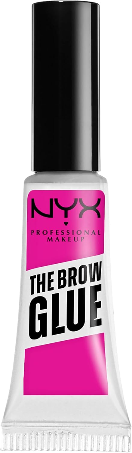 NYX Professional Makeup The Brow Glue, 16H Extreme Hold Eyebrow Gel, Flake-resistant, Non Sticky Formula, Natural Finish, LImitless Brow Looks, Clear, 0.18oz / 5g